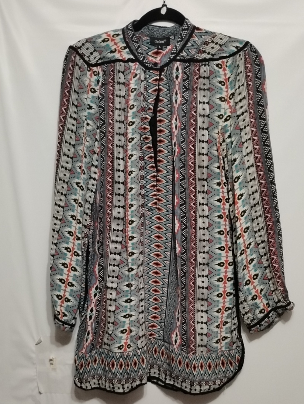Tolani‎ Multicolor Aztec Tunic - Mint, Pink, Black